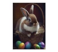 Puzzle 38x26cm/1000pcs Easter Bunny Basket Puzzle pour Adultes, Jouet, Décoration Murale, Passe-Temps, Cadeau d'anniversaire Original 38x26cm/1000pcs