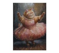 Puzzle 38x26cm/1000pcs Fat Cat Funny Dancing Puzzles pour Adultes, Jeux De Famille, Assemblage De Motifs, Idéal comme Cadeau pour Toute La Famille 38x26cm/1000pcs