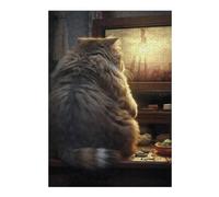 Puzzle 38x26cm/1000pcs Fat Cat Watching TV Puzzles pour Adultes, Jeux De Famille, Assemblage De Motifs, Idéal comme Cadeau pour Toute La Famille 38x26cm/1000pcs