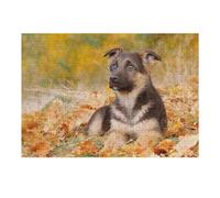Puzzle 38x26cm/1000pcs German Shepherd Dog Puppy Puzzles pour Adolescents : Jeux Pratiques D'analyse Et De Logique, Parfaits comme Cadeaux pour Toute La Famille 38x26cm/1000pcs