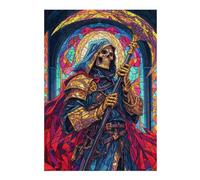Puzzle 38x26cm/1000pcs Grim Reaper Stained Glass Puzzles pour Adolescents : Jeux Pratiques D'analyse Et De Logique, Parfaits comme Cadeaux pour Toute La Famille 38x26cm/1000pcs