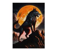 Puzzle 38x26cm/1000pcs Moonlit Wolf Roar Puzzle Anti-Stress, Jouet Amusant Et Humoristique, Idéal en Cadeau pour Toute La Famille 38x26cm/1000pcs