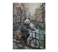 Puzzle 38x26cm/1000pcs Panda Bicycle Amsterdam Puzzles pour Adultes, Jeux De Famille, Assemblage De Motifs, Idéal comme Cadeau pour Toute La Famille 38x26cm/1000pcs