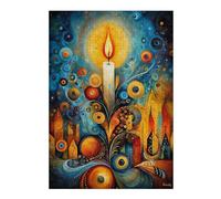 Puzzle 38x26cm/1000pcs pour Adolescentes Abstract Christmas Candle - Surreal Festive Decorative Art Puzzles pour Adolescentes Jeux Relaxants Décoration Parfaite Cadeaux Anti-Stress 38x26cm/1000pcs