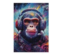 Puzzle 38x26cm/1000pcs pour Adolescentes Chimpanzee in Space Helmet Jeux De Puzzle Relaxants, Amusants Et Humoristiques, Difficiles Et Stimulants 38x26cm/1000pcs