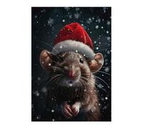 Puzzle 38x26cm/1000pcs pour Adolescentes Festive Mouse Christmas Puzzles pour Adolescentes - Jeux Relaxants pour Toute La Famille - Anniversaire, Noël 38x26cm/1000pcs