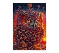 Puzzle 38x26cm/1000pcs pour Adolescentes Fiery Owl Portrait -2 Jeux De Puzzle Relaxants, Amusants Et Humoristiques, Difficiles Et Stimulants 38x26cm/1000pcs