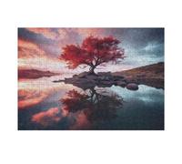 Puzzle 38x26cm/1000pcs pour Adolescentes Japanese Maple Reflection Puzzles pour Adultes Jeu Manuel Cadeaux pour Femmes pour Anniversaire, Noël 38x26cm/1000pcs
