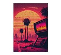 Puzzle 38x26cm/1000pcs pour Adolescentes Post-Apocalyptic Retro Sunset Jeux De Puzzle Relaxants, Amusants Et Humoristiques, Difficiles Et Stimulants 38x26cm/1000pcs