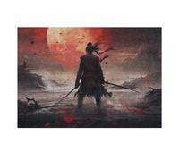 Puzzle 38x26cm/1000pcs pour Adolescentes Samurai Sunset Epic Warrior Scene Puzzles pour Adultes Jeu Manuel Cadeaux pour Femmes pour Anniversaire, Noël 38x26cm/1000pcs