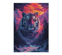 Puzzle 38x26cm/1000pcs pour Adolescentes Tiger Mountain Sunset Landscape Puzzles pour Adultes Jeu Manuel Cadeaux pour Femmes pour Anniversaire, Noël 38x26cm/1000pcs