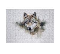 Puzzle 38x26cm/1000pcs pour Adolescentes Wild Wolf Spirit Art Print Jeux De Puzzle Relaxants, Amusants Et Humoristiques, Difficiles Et Stimulants 38x26cm/1000pcs