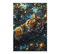 Puzzle 38x26cm/1000pcs pour Adolescents Amazon Rainforest Tiger Resting Puzzle pour Adultes Jouets Anti-Stress Décoration Parfaite pour Un Anniversaire, Noël 38x26cm/1000pcs