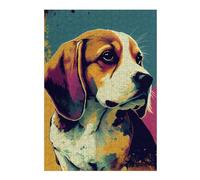 Puzzle 38x26cm/1000pcs pour Adolescents Beagle Pop Art Dog Puzzles pour Adultes Jeu Manuel Décoration Murale Interaction Parent-Enfant 38x26cm/1000pcs