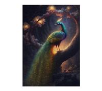 Puzzle 38x26cm/1000pcs pour Adolescents Beautiful Peacock Glow Puzzles pour Adultes Jeu Manuel Découpe De Précision Cadeaux d'anniversaire Et Cadeaux Uniques 38x26cm/1000pcs