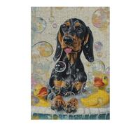 Puzzle 38x26cm/1000pcs pour Adolescents Black and Tan Coonhound Do Puzzles pour Adultes Jeu Manuel Décoration Murale Interaction Parent-Enfant 38x26cm/1000pcs
