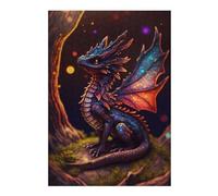 Puzzle 38x26cm/1000pcs pour Adolescents Black Fire Dragon Cub Puzzles pour Adultes Jeu Manuel Découpe De Précision Cadeaux d'anniversaire Et Cadeaux Uniques 38x26cm/1000pcs