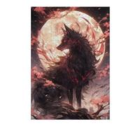 Puzzle 38x26cm/1000pcs pour Adolescents Black Sakura Kitsune Puzzles pour Adultes Jeu Manuel Découpe De Précision Cadeaux d'anniversaire Et Cadeaux Uniques 38x26cm/1000pcs