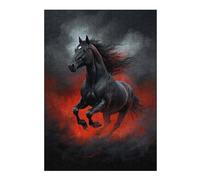 Puzzle 38x26cm/1000pcs pour Adolescents Black Stallion Puzzles pour Adolescents Jouets Anti-Stress Une Œuvre d'art pour Un Anniversaire, Noël 38x26cm/1000pcs