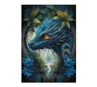 Puzzle 38x26cm/1000pcs pour Adolescents Blue Dragon's Gaze Puzzles pour Adultes Jouets Anti-Stress Cadeaux pour Femmes Est Idéal comme Cadeau 38x26cm/1000pcs
