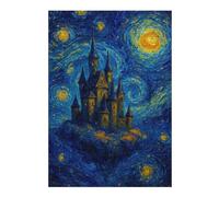 Puzzle 38x26cm/1000pcs pour Adolescents Castle in Starry Night Style Puzzles pour Adultes Jeu Manuel Cadeau d'anniversaire Idéal pour Toute La Famille 38x26cm/1000pcs