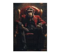 Puzzle 38x26cm/1000pcs pour Adolescents Chimpanzee Boss in Suit Puzzles pour Adolescents Jouets Anti-Stress Une Œuvre d'art pour Un Anniversaire, Noël 38x26cm/1000pcs