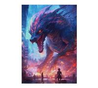 Puzzle 38x26cm/1000pcs pour Adolescents City Under Dragon's Shadow Casse-tête pour Adultes, Jeu De Réflexion, Décoration Murale, Idéal comme Cadeau 38x26cm/1000pcs