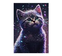 Puzzle 38x26cm/1000pcs pour Adolescents Dark Cat Puzzles pour Adolescents Jouets Anti-Stress Une Œuvre d'art pour Un Anniversaire, Noël 38x26cm/1000pcs