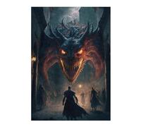 Puzzle 38x26cm/1000pcs pour Adolescents Dragon's Fiery Assault Casse-tête pour Adultes, Jeu De Réflexion, Décoration Murale, Idéal comme Cadeau 38x26cm/1000pcs