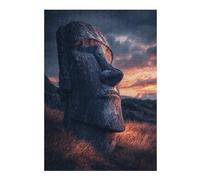Puzzle 38x26cm/1000pcs pour Adolescents Easter Island Statue Sunset-1 Puzzles pour Adultes Jouets À Faire Soi-même Vacances À La Maison Passer Le Temps Interaction Parent-Enfant 38x26cm/1000pcs