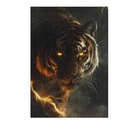 Puzzle 38x26cm/1000pcs pour Adolescents Fantasy Tiger Thunder Art Puzzles pour Adolescents Jouets Anti-Stress Une Œuvre d'art pour Un Anniversaire, Noël 38x26cm/1000pcs