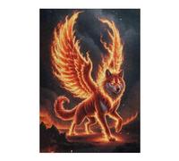 Puzzle 38x26cm/1000pcs pour Adolescents Fiery Winged Wolf Puzzle pour Adultes Jeu Manuel Découpe De Précision Idéal comme Cadeau pour Toute La Famille 38x26cm/1000pcs