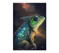 Puzzle 38x26cm/1000pcs pour Adolescents Galactic Lizard Art Print-21 Puzzle pour Adultes Jouets Anti-Stress Décoration Parfaite pour Un Anniversaire, Noël 38x26cm/1000pcs