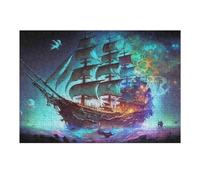 Puzzle 38x26cm/1000pcs pour Adolescents Ghost Ship in Mystic Waters Puzzle Adulte, Jouet, Décoration Murale, Décoration Intérieure, Cadeaux Uniques pour Anniversaire Et Noël 38x26cm/1000pcs