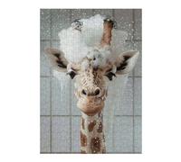 Puzzle 38x26cm/1000pcs pour Adolescents Giraffe Taking A Bath Casse-tête pour Adultes Jeu De Réflexion Décoration Intérieure Est Idéal comme Cadeau 38x26cm/1000pcs
