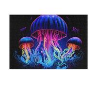 Puzzle 38x26cm/1000pcs pour Adolescents Glowing Jellyfish Artwork Puzzle Adulte, Jouet, Décoration Murale, Décoration Intérieure, Cadeaux Uniques pour Anniversaire Et Noël 38x26cm/1000pcs