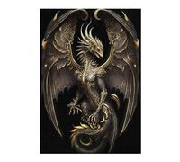 Puzzle 38x26cm/1000pcs pour Adolescents Golden Winged Dragon Artwork-1 Puzzles pour Adultes Jeux Amusants Analyse Et Logique Cadeaux Uniques pour Anniversaire Et Noël 38x26cm/1000pcs