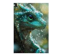 Puzzle 38x26cm/1000pcs pour Adolescents Green Baby Dragon Puzzles pour Adultes Jeu Manuel Découpe De Précision Cadeaux d'anniversaire Et Cadeaux Uniques 38x26cm/1000pcs