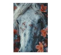 Puzzle 38x26cm/1000pcs pour Adolescents Horse Flower Puzzles pour Adultes Jeu Manuel Cadeau d'anniversaire Idéal pour Toute La Famille 38x26cm/1000pcs