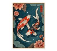 Puzzle 38x26cm/1000pcs pour Adolescents Koi Fish Japanese Puzzles pour Adultes Jeu Manuel Décoration Murale Interaction Parent-Enfant 38x26cm/1000pcs
