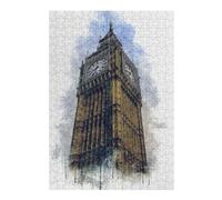 Puzzle 38x26cm/1000pcs pour Adolescents London's Big Ben Clock Tower Puzzles pour Adultes Jeu De Réflexion Améliore La Mémoire Est Idéal comme Cadeau 38x26cm/1000pcs