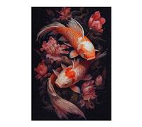 Puzzle 38x26cm/1000pcs pour Adolescents Lucky Koi Fish Puzzles pour Adolescents - Jeu Familial pour Améliorer La Mémoire - Cadeaux Anti-Stress 38x26cm/1000pcs