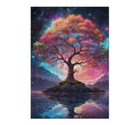 Puzzle 38x26cm/1000pcs pour Adolescents Magical Tree in A Starry Night Puzzles pour Adolescents Jouets Anti-Stress Une Œuvre d'art pour Un Anniversaire, Noël 38x26cm/1000pcs