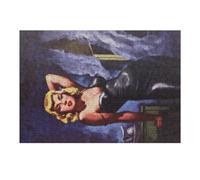 Puzzle 38x26cm/1000pcs pour Adolescents Marilyn Monroe in Black Leather Suit Puzzles pour Adultes Jeux De Détente Décoration Intérieure Cadeaux Uniques pour Anniversaire Et Noël 38x26cm/1000pcs