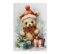 Puzzle 38x26cm/1000pcs pour Adolescents Merry Tiny Bear Xmas Casse-têtes pour Adultes Jeux De Détente Analyse Et Logique Difficile Et Stimulant 38x26cm/1000pcs