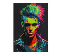 Puzzle 38x26cm/1000pcs pour Adolescents Neon Punk Portrait Puzzle pour Adultes Jeux Relaxants Vacances À La Maison Offre Spéciale pour Toute La Famille 38x26cm/1000pcs