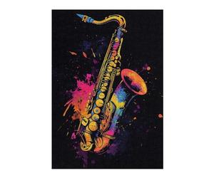 Puzzle 38x26cm/1000pcs pour Adolescents Saxophone Splash Puzzles pour Adultes Jeu Manuel Cadeau d'anniversaire Idéal pour Toute La Famille 38x26cm/1000pcs