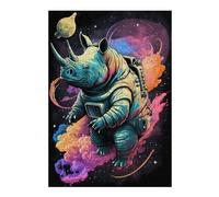 Puzzle 38x26cm/1000pcs pour Adolescents Space Rhino Adventure Puzzles pour Adultes Jouets Anti-Stress Cadeaux pour Femmes Est Idéal comme Cadeau 38x26cm/1000pcs
