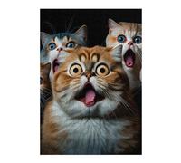 Puzzle 38x26cm/1000pcs pour Adolescents Surprised Cats Compilation-2 Puzzles pour Adultes Jeux Amusants Analyse Et Logique Cadeaux Uniques pour Anniversaire Et Noël 38x26cm/1000pcs