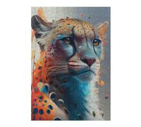 Puzzle 38x26cm/1000pcs pour Adolescents The Brave Cheetah Puzzles pour Adultes Jeu Manuel Cadeau d'anniversaire Idéal pour Toute La Famille 38x26cm/1000pcs